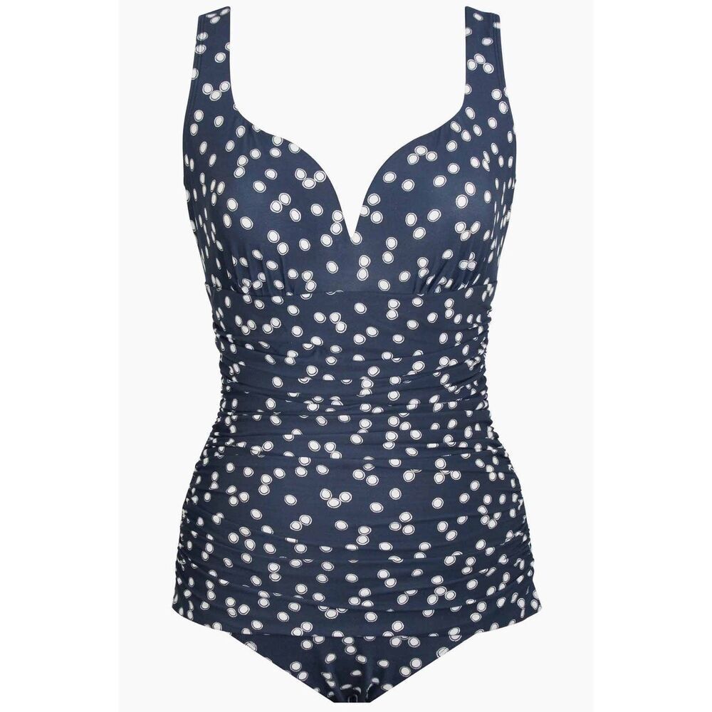 Miraclesuit Luminare Cherie Tummy Control One Piece Swimsuit Midnight Blue 16